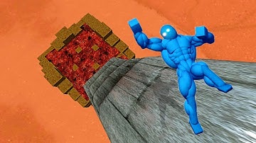 Ragdoll Physics Gets WILD Falling Off a Mega Ramp Into LAVA!