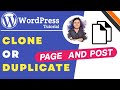 How To Clone WordPress Post and Page | Create Duplicate Post and Page In WordPress