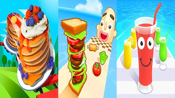 Pancake Run VS Sandwich Runner VS Juice Run - All Levels Gameplay Android iOS Ep 1