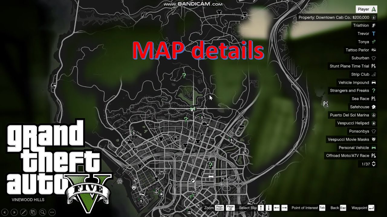 gta v (5): map details (how to open map) - YouTube