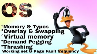 Memory in Operating system|Trashing| Virtual memory |2Demand pegging