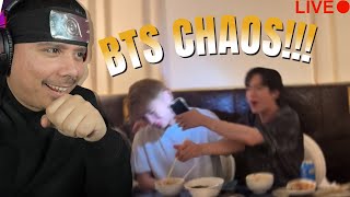 BTS sharing 4 braincells and crashing out on live | Reaction