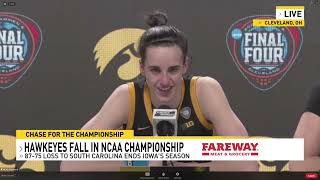 LIVE POSTGAME: Hawkeyes fall in NCAA Championship, ending Caitlin Clark's historic career at Iowa