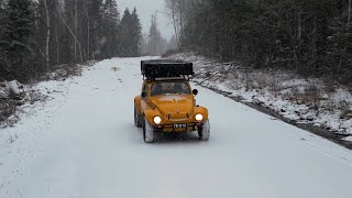 E02 Driving my Baja bug from Canada to the United States and camping in the snow