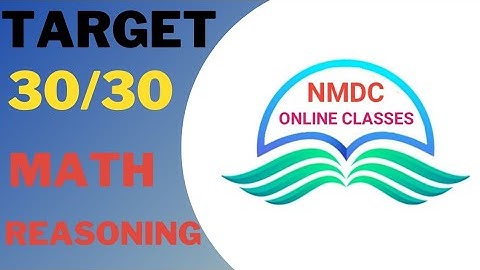 REASONING SPECIAL NMDC | NMDC EXAM | NMDC ONLINE CLASSES