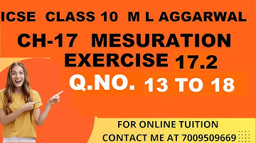 ICSE Ch-17 Mensuration Ex-17.2 Q. No.13-18 From ML Aggarwal For ICSE Class 10 Math @jindalmathspoint
