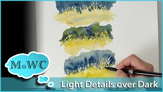Painting Light Foliage Over Dark Backgrounds in Watercolor