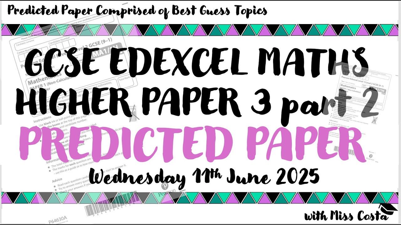 Edexcel GCSE Maths Higher Predicted Paper 3 || 11th June 2025 || part 2 ...