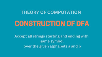 DFA which accepts all strings starting and ending with the same symbol | Theory Of Computation