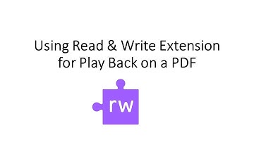 Using Read and Write for Play Back on a PDF