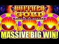 Massive big win triple wheel sunsets  buffalo gold wheels of reward slot machine aristocrat