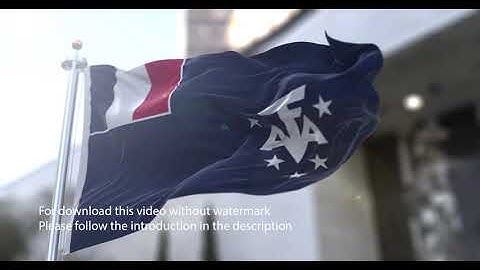 French Southern and Antarctic Lands flag with 3d effect blowing in the wind 3D Flag V2 long