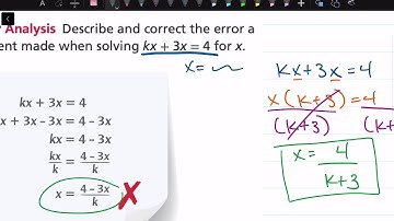 How to Do an Error Analysis: Lesson 1-4, Example 1 | Math Energy TV