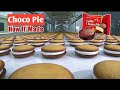 Lotte choco pie making  inside factory how its made how choco pie made  pie making process