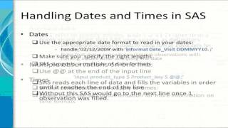 203 Importing data into SAS 1