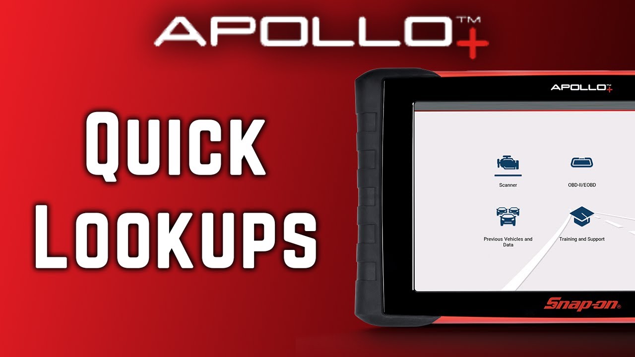 Quick Lookups: APOLLO+™ (Pt. 6/8) | Snap-on® Training Solutions® - YouTube