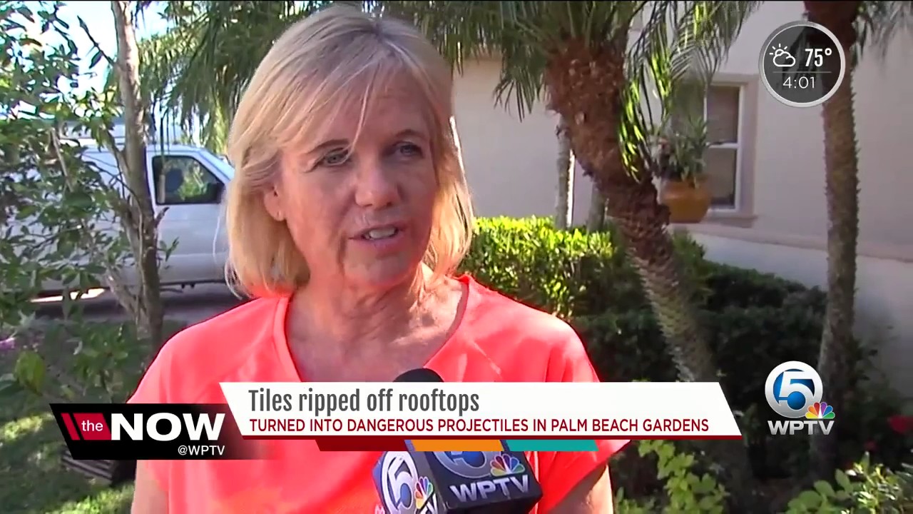 Tiles ripped off rooftops - YouTube