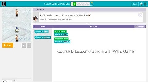 Code.org - Course D Lesson 6 - Build a Star Wars Game