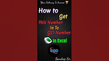 How to get pan number in to gst number in excel tips and tricks 💯💫 #exceltips #tutorial #shortvideo