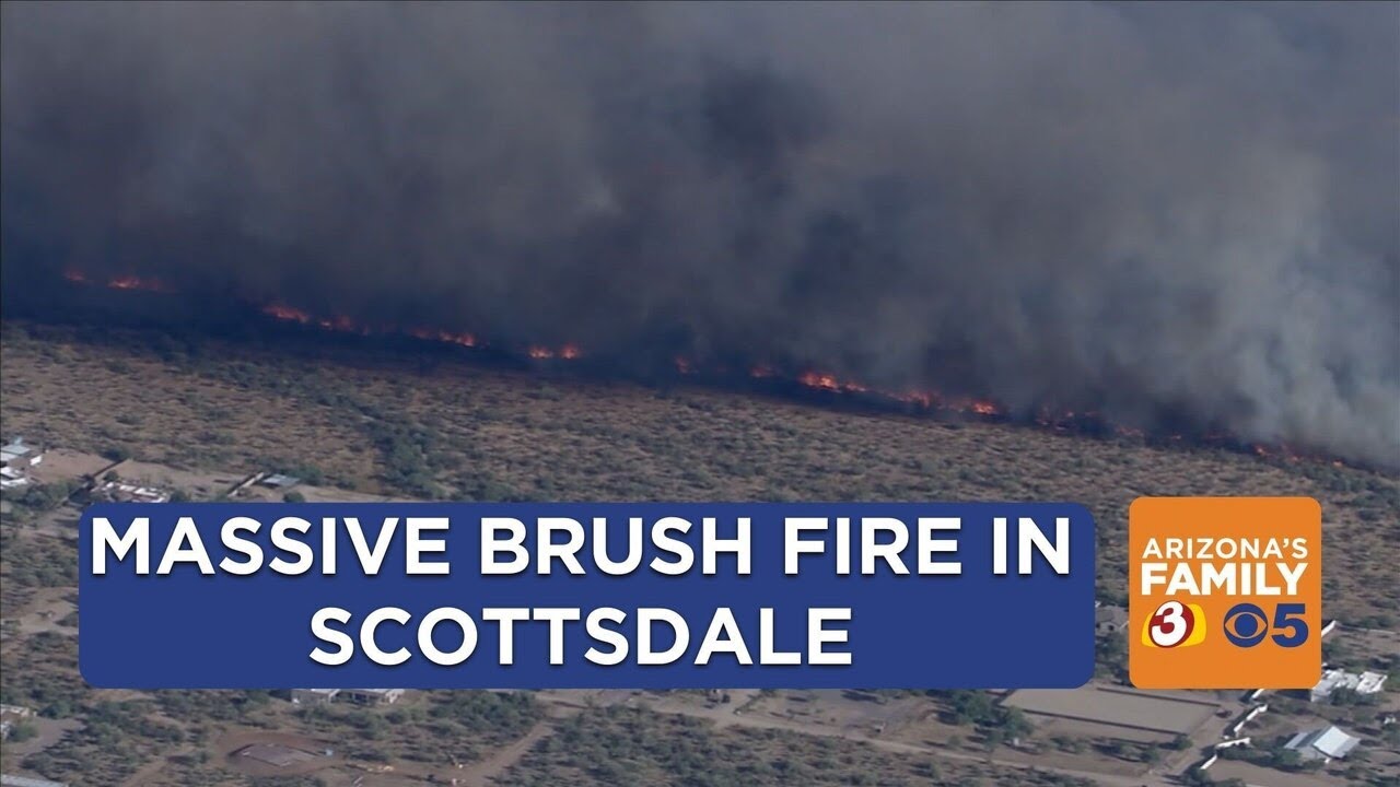 Crews battling massive brush fire in north Scottsdale - YouTube