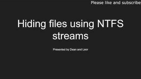 How to hide secret data using NTFS streams