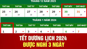 TẾT DƯƠNG LỊCH 2024 ĐƯỢC NGHỈ 3 NGÀY