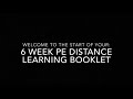 PE Distance Learning Booklet - Introduction