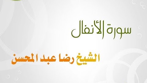 سورة الأنفال للشيخ رضا عبد المحسن 08