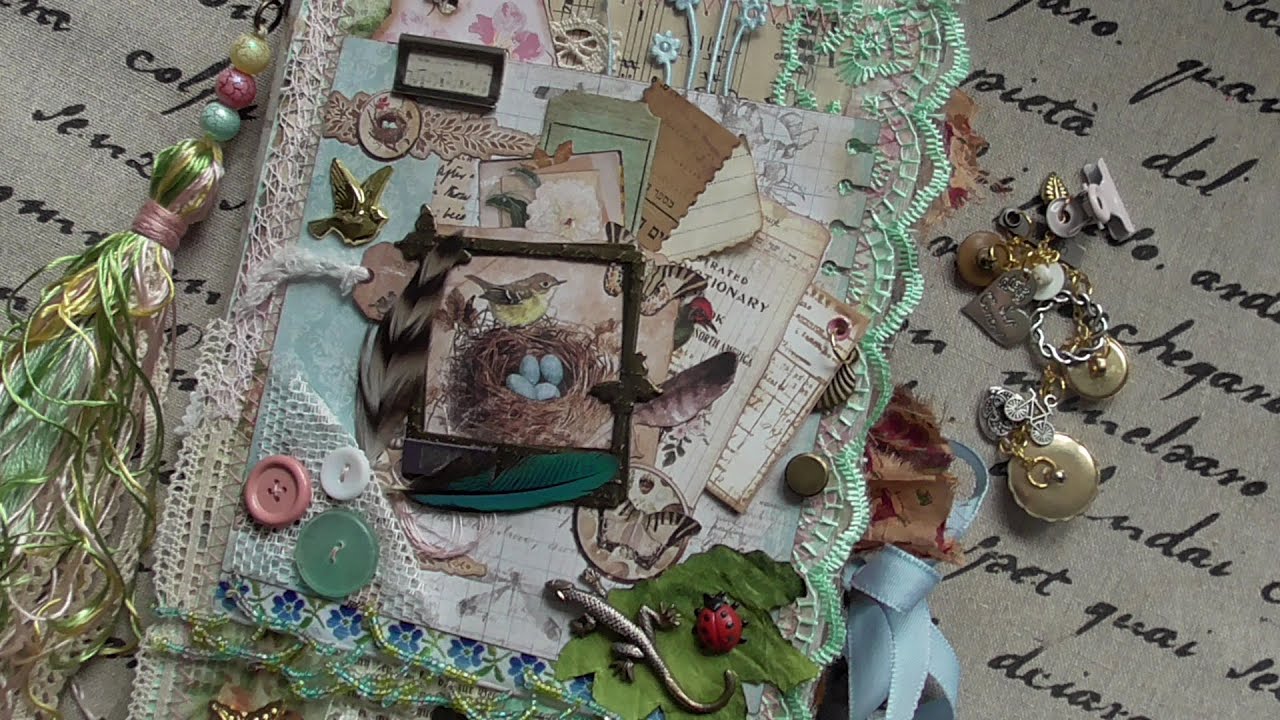 Vintage spring junk journal (sold) - YouTube