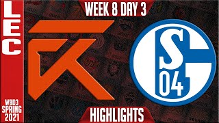 XL vs S04 Highlights | LEC Spring 2021 W8D3 | Excel vs Schalke 04