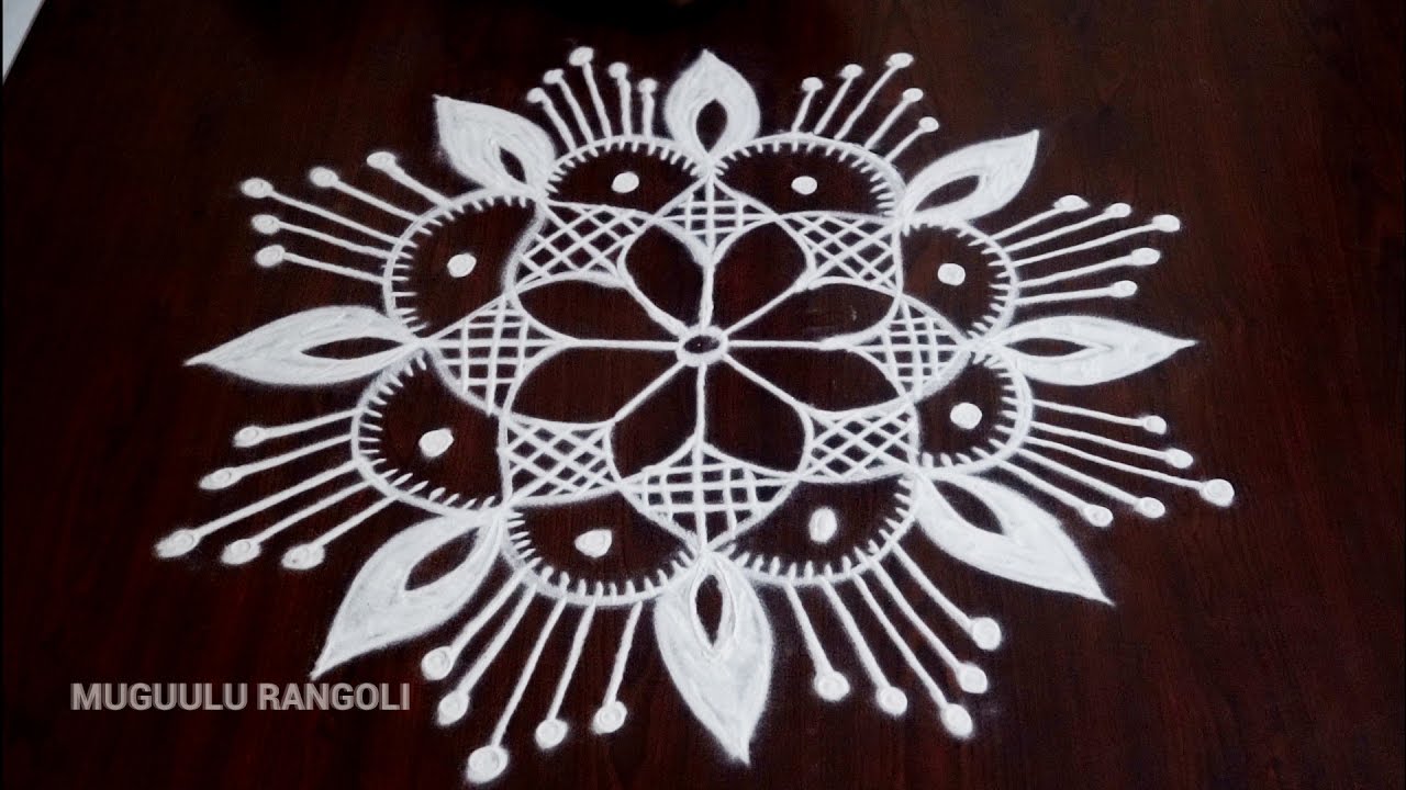 simple rangoli free hand designs || free hand rangoli simple ...