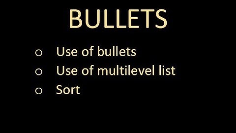 MS Office bullets and multilevel list use video in Urdu