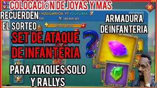 SET DE ATAQUE DE INFANTERIA - PARA ATAQUES UNITROPA Y RALLYS - COLOCACION DE JOYAS-LORDS MOBILE ES