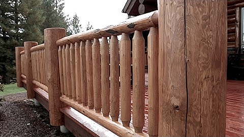 Premium Log Home Railing - Wildcat Wood