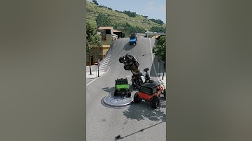 Strong Cars vs Giant Pit Bollards Crashes🏃 - BeamNG.Drive