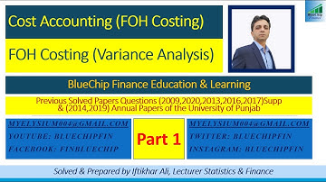 Cost Accounting Previous Papers Solved Questions FOH Variance Analysis Part 1