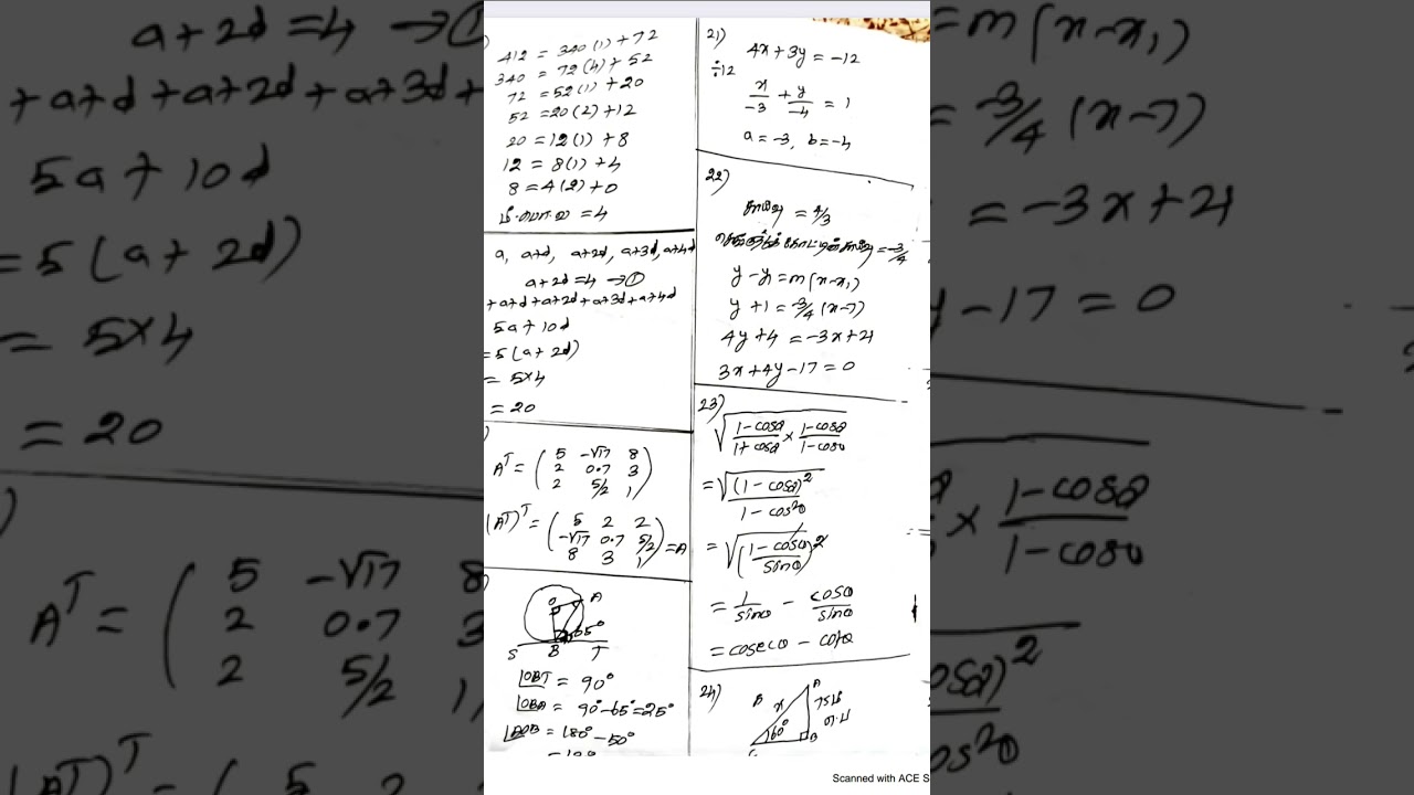 10th maths half yearly question paper answer key 2024