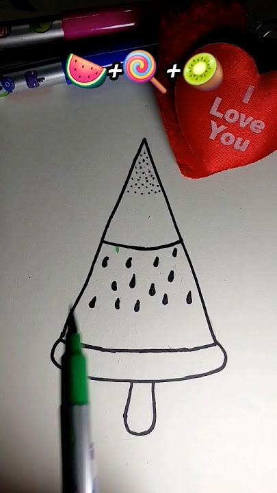 how to draw watermelon ice cream🍭😋#icecream #art #shorts