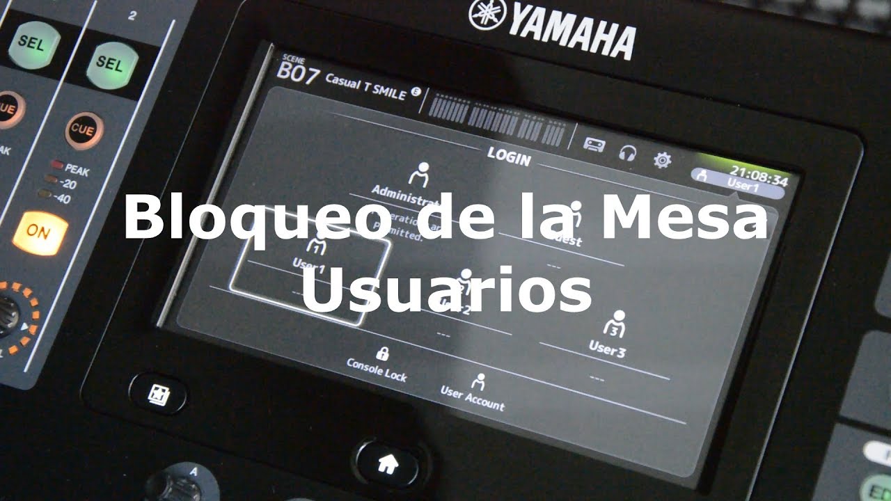 Tutorial YAMAHA TF3 (9) - Usuarios y Bloqueo de la Mesa