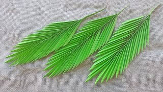 DIY PALM LEAVES PAPER CRAFTS TUTORIAL جريد النخيل من الورق