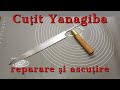 Ascuţire cuţit japonez Yanagiba cu pietre japoneze Naniwa Gouchen Arata 800 si 3000