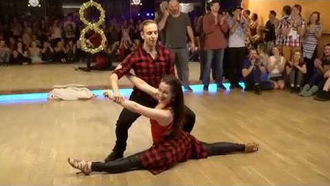 Zouk show Jiri & Jitka in dance studio Stolarna