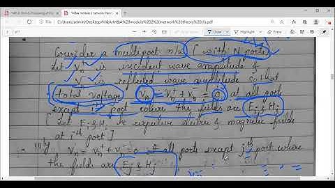 Module 2 18EC63 M&A lecture 17:symmetrical z and y matrices for a reciprocal network