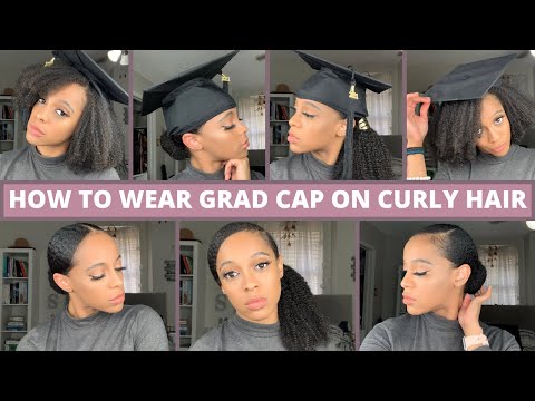 Curly Graduation Cap Hairstyles! Easy Hack! | BiancaReneeToday - YouTube