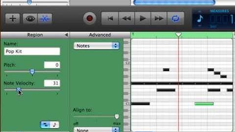 Drum patterns in GarageBand - method two