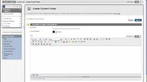 Creating a Folder in Blackboard