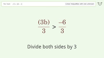 Solving Linear Inequalities: -9 is Smaller Than 3b-3
