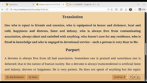 chapter -12 - Devotional Service” Verses 18 & 19!