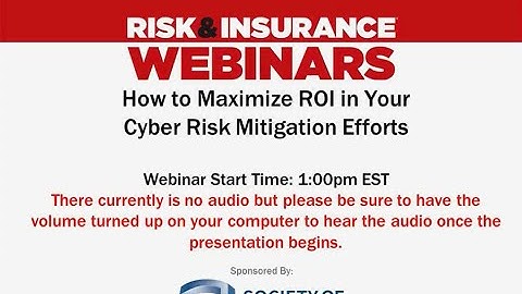 Webinar - How to Maximize ROI in Your Cyber Risk Mitigation Efforts
