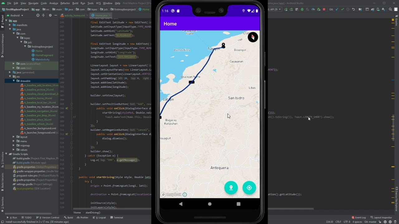 android studio fragment mapbox activity